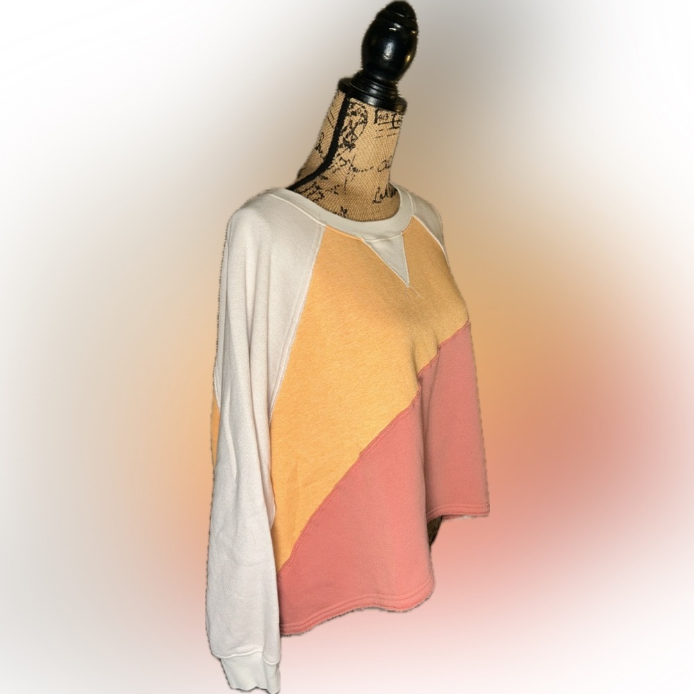 Free People Movement Daydreamer Colorblock Oversized Baggy Boxy Sweatshirt L